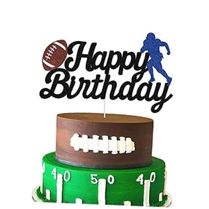 Football Cake Topper - Happy Birthday Cake Topper for Football/Sport theme - Picture 1 of 5
