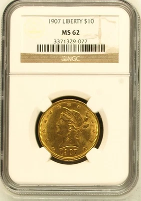 Золотой орел с головой Свободы 1907 P NGC MS-62 - Изображение 1 из 2