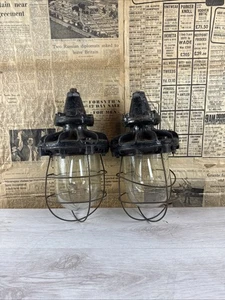 Set 2x Vintage Industrie Marine Explosion feuerfeste Lichter Simplex Schiffe - Bild 1 von 8