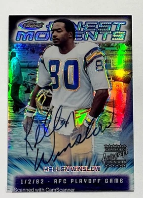 2000 TOPPS FINEST MOMENTS KELLEN WINSLOW AUTO HOF AUTOGRAPH - Image 1 of 2