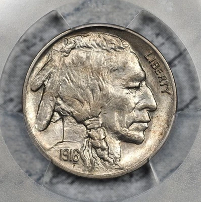 1916-P Buffalo Nickel PCGS AU58 Everyman Early Date! #EKQ9 - Image 1 of 3