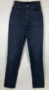 Vintage Nike Apparel Women's Black Jeans Size 27 RED Metal Swoosh Logo Patch - Picture 1 of 14