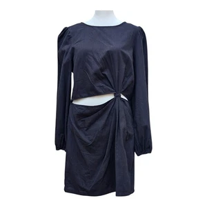 And Now This Kleid Damen schwarzes Kleid Größe L vorne ausgeschnitten neu mit Etikett 100% Baumwolle - Bild 1 von 7