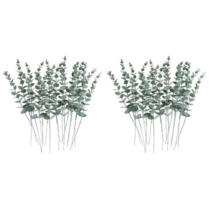 2 Pieces Simulierter Eukalyptusstrauß Braut Dekoratives Eukalyptus-Imitat - Bild 1 von 12