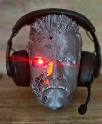 Terminator T800 Beleuchtet  Gaming Headset Kopfhörer Brillen Cap Ständer - Bild 1 von 4