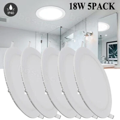 5Pack 8Inch LED Ceiling Lights Ultra-Thin Recessed Retrofits Kit 6000K Daylight - Image 1 of 4