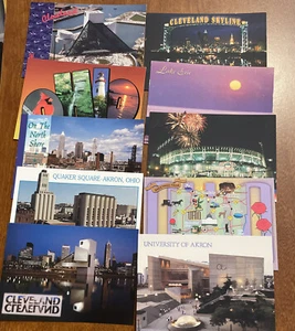 LOTE DE 10 POSTALES de AKRON y Cleveland FOTO OHIO Rnrhof Jacobs Field - Imagen 1 de 1