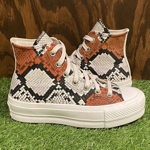 CONVERSE CHUCK TAYLOR All Star Lift Platform pelle di serpente ciao 573082C donna US 5