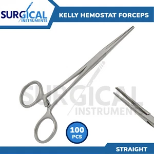 100 Kelly Hemostat Forceps Surgical & Veterinary Economy 6.25" Straight German G - Picture 1 of 5