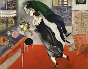 Birthday by Marc Chagall as HIQU Art Print on Canvas - Picture 1 of 2