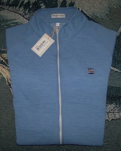 NEW PETER MILLAR Zip Sweater Jacket Shirt SOMERSET HILLS COUNTRY CLUB Sz M Blue - Picture 1 of 8