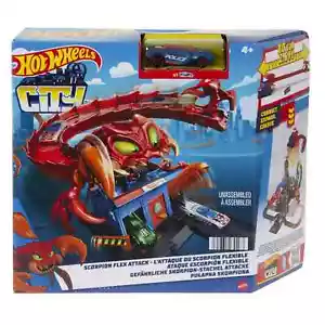 Mattel Hot Wheels City Scorpion Flex Attack Playset (white) Brand New in Box!! - Picture 1 of 5