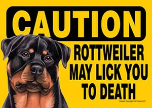 Rottweiler Vorsicht Kann Sie zu Tode lecken Hundeschild Magnet Klettverschluss... - Bild 1 von 1