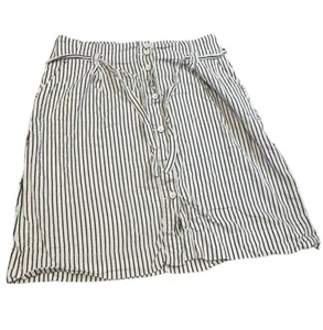 Next Striped Nautical Pockets Button Down front Belted Skirt size 18 Line Blend - Picture 1 of 7