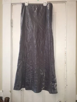LIMITED TOO Gray Shimmer Skirt, Size 7J Long Modest No Slit Dressy Juniors  - Image 1 of 3