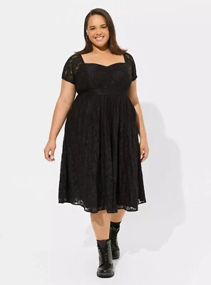 Torrid Betsey Johnson Dress Black Lace Skull NWT NEW 4X - Image 1 of 4