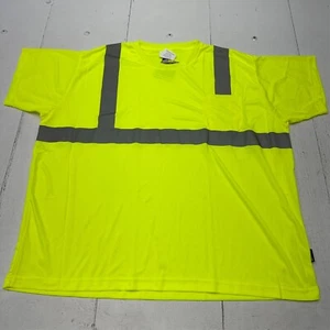 Hi-Viz Yellow Reflective Short Sleeve Visibility Workwear Shirt Mens Size 4X NEW - Picture 1 of 10