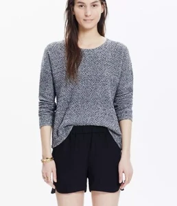 Neu mit Etikett Madewell drapierte Kreppshorts zum Überziehen in echtem Schwarz Größe XXS 2XS - Bild 1 von 4
