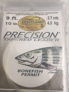 Cortland Precision Permit/Bonefish Leader 9 ft 10# lot of 6