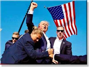 11" x 14" Canvas Picture of Donald Trump Assassination Attempt Fight Wall Art - Picture 1 of 2