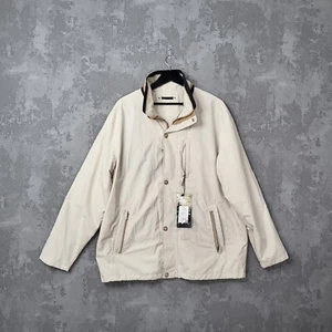 Brook Taverner Jacket Men's 46R Beige Long Sleeve Mock Neck Waterproof Button - Picture 1 of 10
