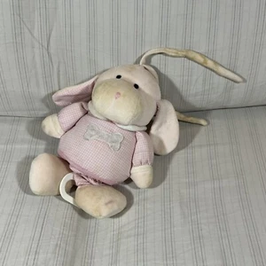 Raro Vintage Baby Gund Musical Pull Down Peluche Perro Rosa Guinga Q1 - Imagen 1 de 9