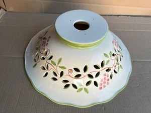 Handpainted Ceramic Pendant lampshade | Retro/Rustic - Spanish? Vines design - Picture 1 of 12