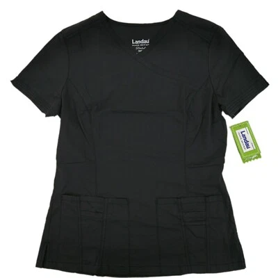 女式 Scrub Top Landau 4147-BKCV 黑色 — 第 1/3 张图片