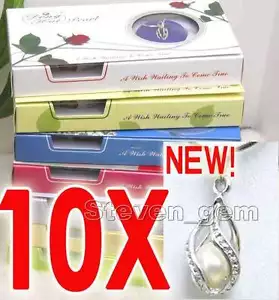 Collana Ciondolo A Goccia Wish Pearl 10X Donna Naturale Ostrica Amore Perla Chokers - Foto 1 di 12