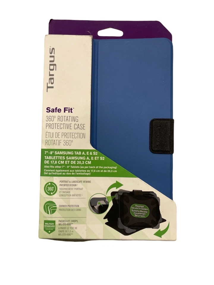Targus Safe Fit 360 Degree Rotating Protective Case 7-8" Samsung A, E, S2 - Image 1 of 2