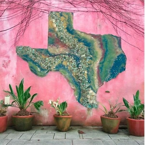 TEXAS State ART AMAZONITE RESIN ART WALL HANGING OOAK BEACH ART New 18 X16 OOAK - Picture 1 of 5