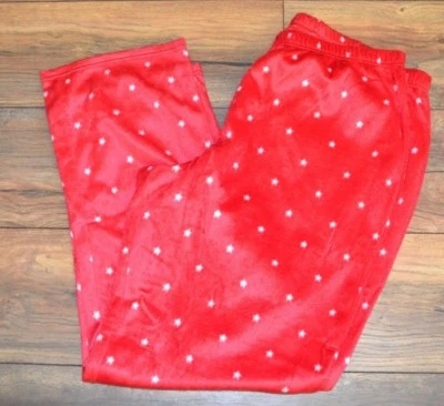 Croft & Barrow Super Soft Fleece Pajama Bottoms Red with White Polka dots  - Image 1 of 3