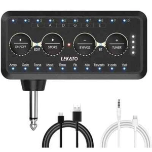 Lekato PA-1 Headphone Acoustic/Electric Guitar Amp PlugIn - Tuner - Bluetooth - Picture 1 of 7