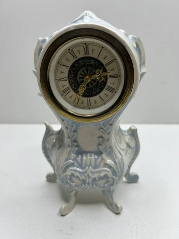 Vintage Wind Up Narco Desk Clock Porcelain TESTED WORKING - Has Cosmetic Issues Cover