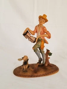 RARE MOD DEPOSE Figurine "Man Playing Accordion With Dog" Made In Italy - Picture 1 of 12