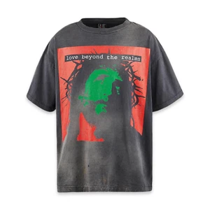 Saint Michael Love Beyond Realms Vintage Grey Tee - Picture 1 of 4