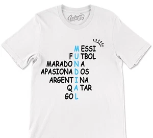 Argentina T-Shirt " ARGENTINA'S WORDS'' World Cup 2022 SIZES S-XL Lets Go Store - Picture 1 of 3
