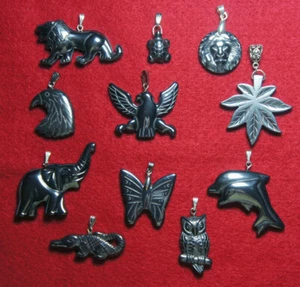 Löwe Adler Wolf Eule Schildkröte Seestern Delphin Krokodil aus Hämatit Anhänger - Bild 1 von 17