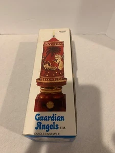 VTG Jasco Japan Red Gold Christmas Candle w/Stand Guardian Angels Nativity NOS - Picture 1 of 2