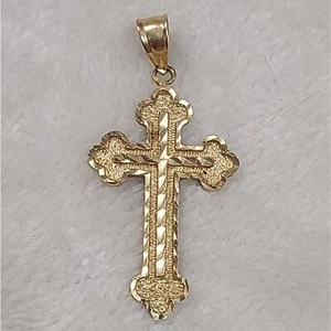 14 Karat Gelbgold Kreuz Anhänger - Bild 1 von 4