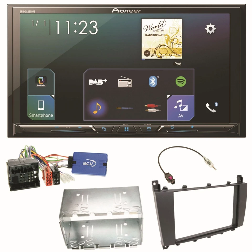 Pioneer SPH-DA230DAB Bluetooth Einbauset für Mercedes C-Klasse W203 CLC CL203 S2 - Bild 1 von 1