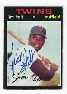 Autographed 1971 Topps JIM HOLT  Minnesota Twins Card #7 -w/COA - Picture 1 of 1