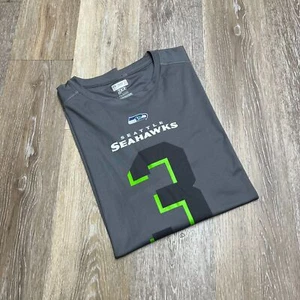 Camiseta básica gris cuello redondo Seattle Seahawks Russel Wilson #3 para hombre talla XL - Imagen 1 de 8