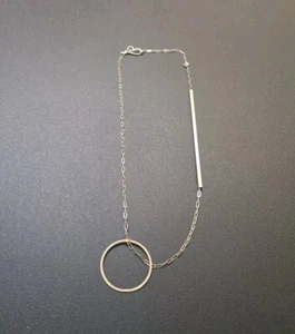 Vintage Mid-Century Modernist Sterling Silver Pendant Necklace - Picture 1 of 4