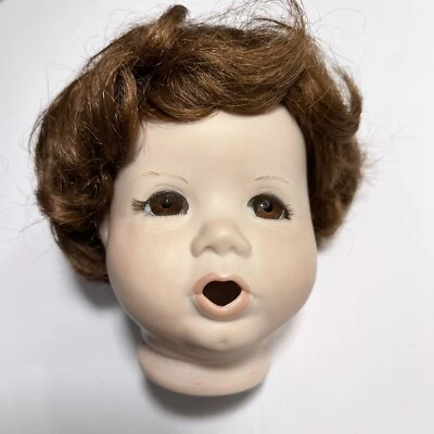 Cabeza de muñeca de artista bisque de porcelana de colección Elaine Campbell Bunny 1989 boca abierta Foto 1 de 4