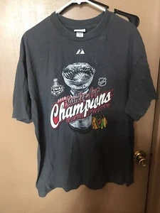 Chicago Blackhawks 2010 Stanley Cup Champions NHL Hockey T-Shirt MENS Sz XL ! - Picture 1 of 5