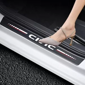 4Pcs Car Door Sill Protector for Civic Accessories Fit Carbon Civi* - Picture 1 of 5