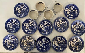 Antique Early 1900s Blue Willow Japan Fine China Lot Cups & Saucers A+ Condition - Picture 1 of 17