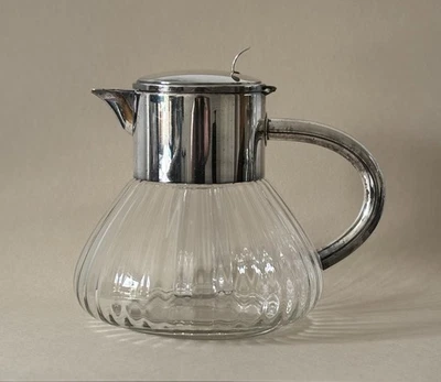 WMF Kalte Ente Krug Kanne Glas Versilbert Art Deco Karaffe Cold Pitcher 3.5l MCM - Bild 1 von 4