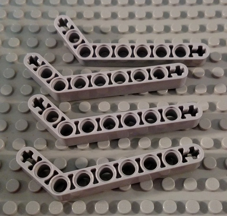 LEGO Lot of 4 Light Bluish Gray 1x9 Bent Thick Technic Mindstorms Liftarms - Image 1 of 1